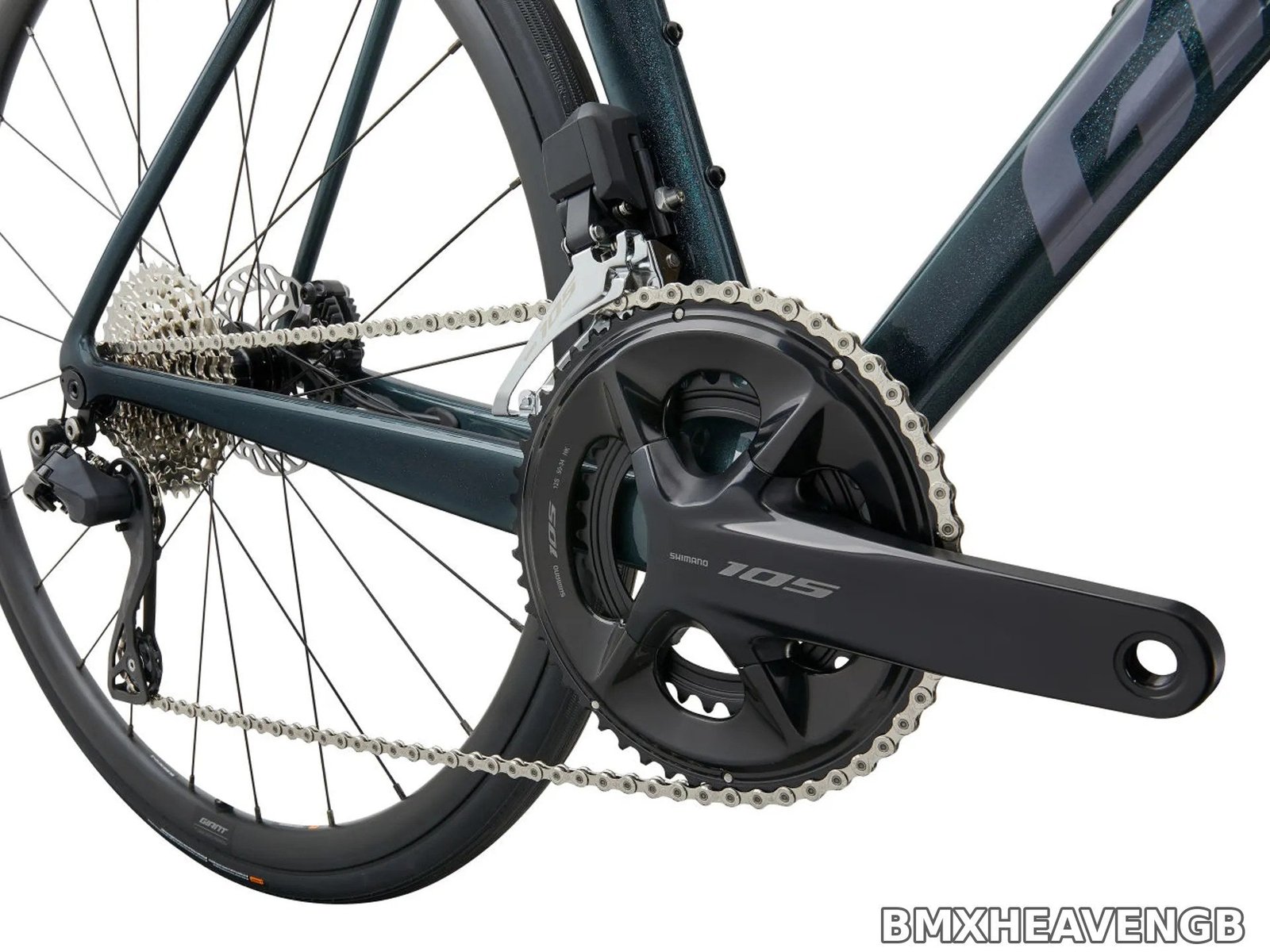 Giant TCR Advanced 1 - Carbon Road Bike (Asphalt Green) - Image 3